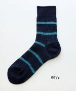 色の輪郭(ボーダー)　ショートソックス