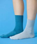 リブ先丸シルクコットンソックス