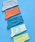 リブ先丸シルクコットンソックス