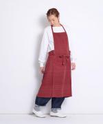 カディエプロン　ヘリンボーンレッド