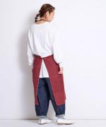 カディエプロン　ヘリンボーンレッド