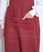 カディエプロン　ヘリンボーンレッド