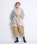 ガラ紡ブランケットストール/ダブルフェイス 