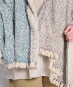 ガラ紡ブランケットストール/ダブルフェイス 