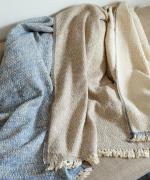 ガラ紡ブランケットストール/ダブルフェイス 