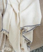 ガラ紡ブランケットストール/ダブルフェイス 