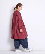 カディカバーオールエプロン/ヘリンボーンレッド