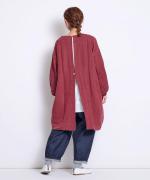 カディカバーオールエプロン/ヘリンボーンレッド