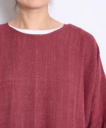 カディカバーオールエプロン/ヘリンボーンレッド