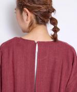 カディカバーオールエプロン/ヘリンボーンレッド