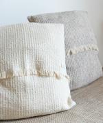 ガラ紡フリンジクッションカバー