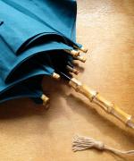 きつねのたすき/長日傘/麻無地ミドリ