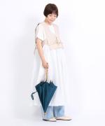 きつねのたすき/長日傘/麻無地ミドリ