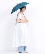 きつねのたすき/長日傘/麻無地ミドリ