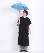 うさぎのたすき/折り畳み日傘/麻無地水縹