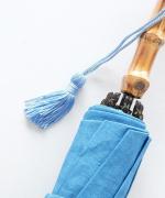 うさぎのたすき/折り畳み日傘/麻無地水縹