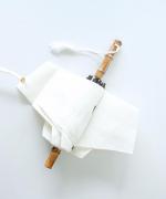 うさぎのたすき/折り畳み日傘/麻無地白