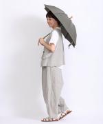 うさぎのたすき/折り畳み日傘/麻無地セージグリーン