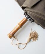 うさぎのたすき/折り畳み日傘/麻無地セージグリーン