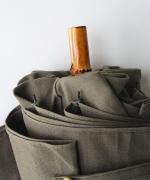 うさぎのたすき/折り畳み日傘/麻無地セージグリーン